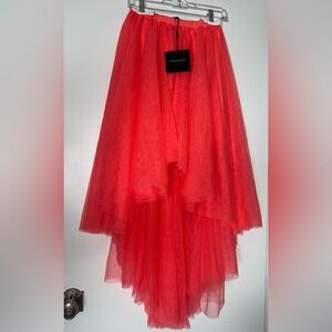 Cynthia Rowley Vibrant Red High-Low Skirt
